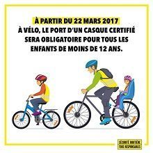 Port du casque de vélo obligatoire pour les enfants de moins de 12 ans